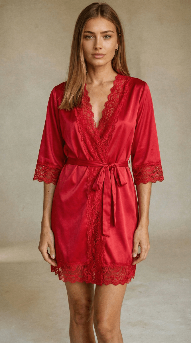 DFlorie Robe Renda Luxo Roupão Noiva - LaBella Pijamas